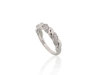 Silver ring A2102003PRhGrCZ Silver 925° Rhodium Plating Zirkons  Women