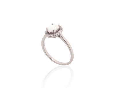 Silver ring A2101933PRhGrCZOPW Silver 925° Rhodium Plating Zirkons  Opalit  Women