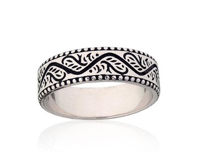 Silver ring A2101997POxBk Silver 925° oxide Plating Women