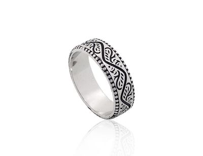 Silver ring A2101997POxBk Silver 925° oxide Plating Women