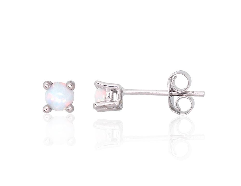 Silver stud earrings A2204138PRhGrOPW Silver 925° Rhodium Plating Opalit  stud
