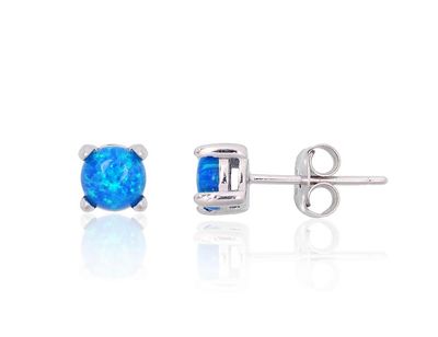Silver stud earrings A2204140PRhGrOPB Silver 925° Rhodium Plating Opalit  stud
