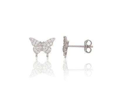 Silver stud earrings A2204296PRhGrCZ Silver 925° Rhodium Plating Zirkons  stud