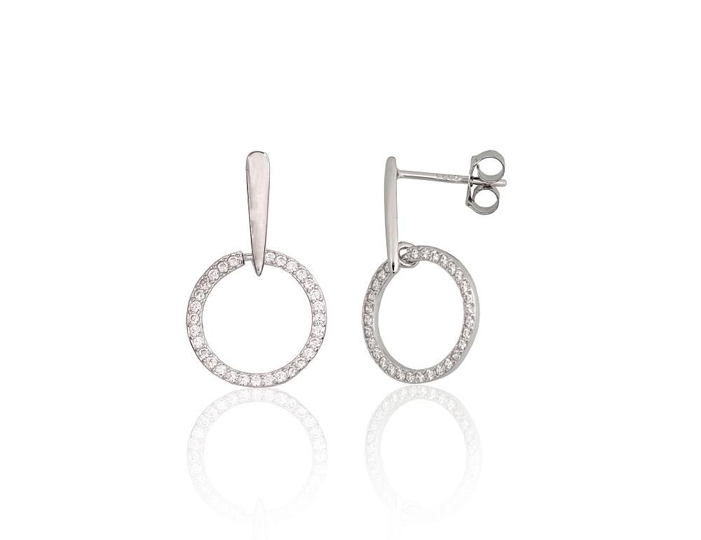 Silver stud earrings A2204300PRhGrCZ Silver 925° Rhodium Plating Zirkons  stud