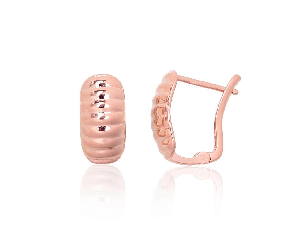 Silver earrings with 'english' lock A2204087PAuR Silver 925° red gold Plating "English" lock