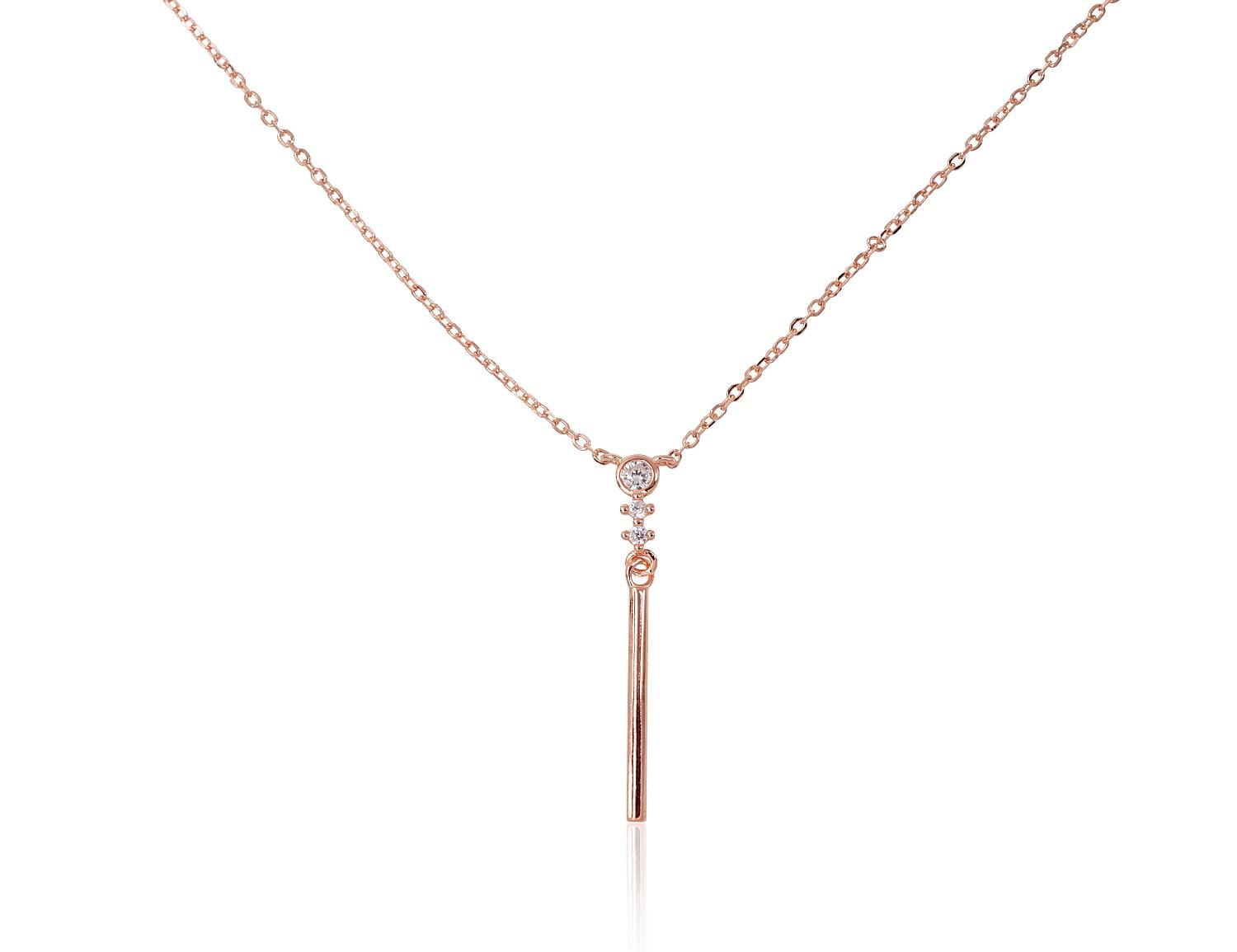 Silver necklace A2500154PAuRCZ Silver 925° red gold Plating Zirkons  Gold plated