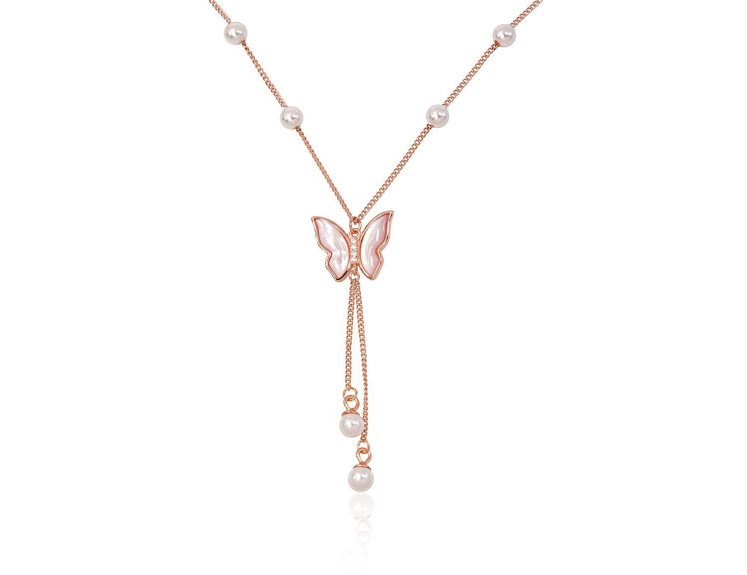 Silver necklace A2500158PAuRCZPEPL Silver 925° red gold Plating Zirkons  Freshwater Pearl  Motherofpearl  Gold plated