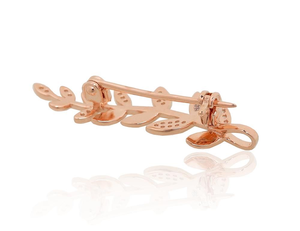 Silver brooch A2920232PAuRCZ Silver 925° red gold Plating Zirkons