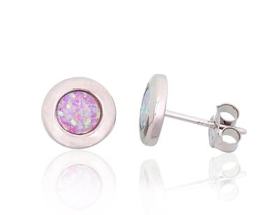 Silver stud earrings A2204144PRhGrOPPI Silver 925° Rhodium Plating Opalit  stud