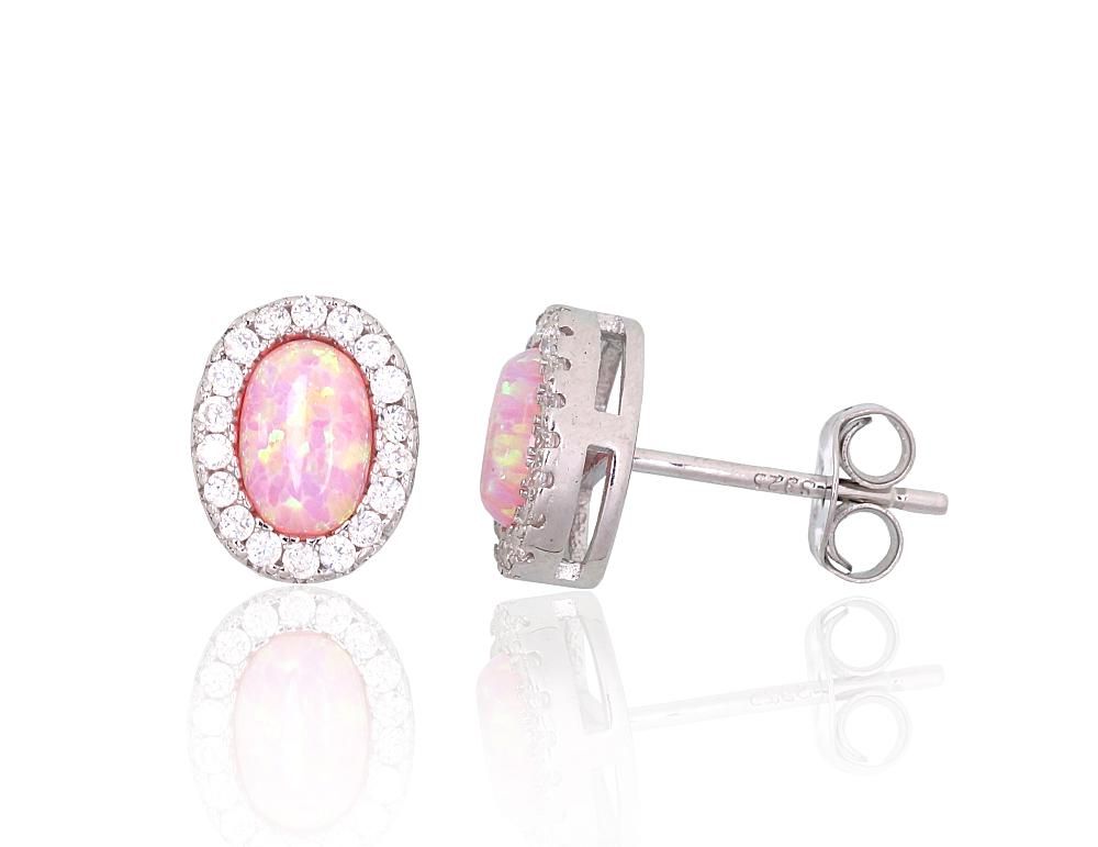 Silver stud earrings A2204143PRhGrCZOPPI Silver 925° Rhodium Plating Zirkons  Opalit  stud