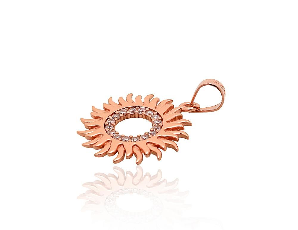 Silver pendant A2302037PAuRCZ Silver 925° red gold Plating Zirkons  Gold plated