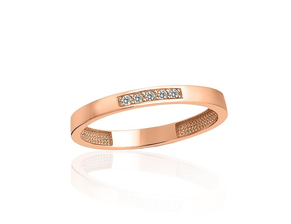 Gold ring A1101238AuRCZ Red Gold 585° Zirkons  Women
