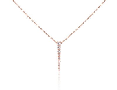 Silver necklace A2500155PAuRCZ Silver 925° red gold Plating Zirkons  Gold plated