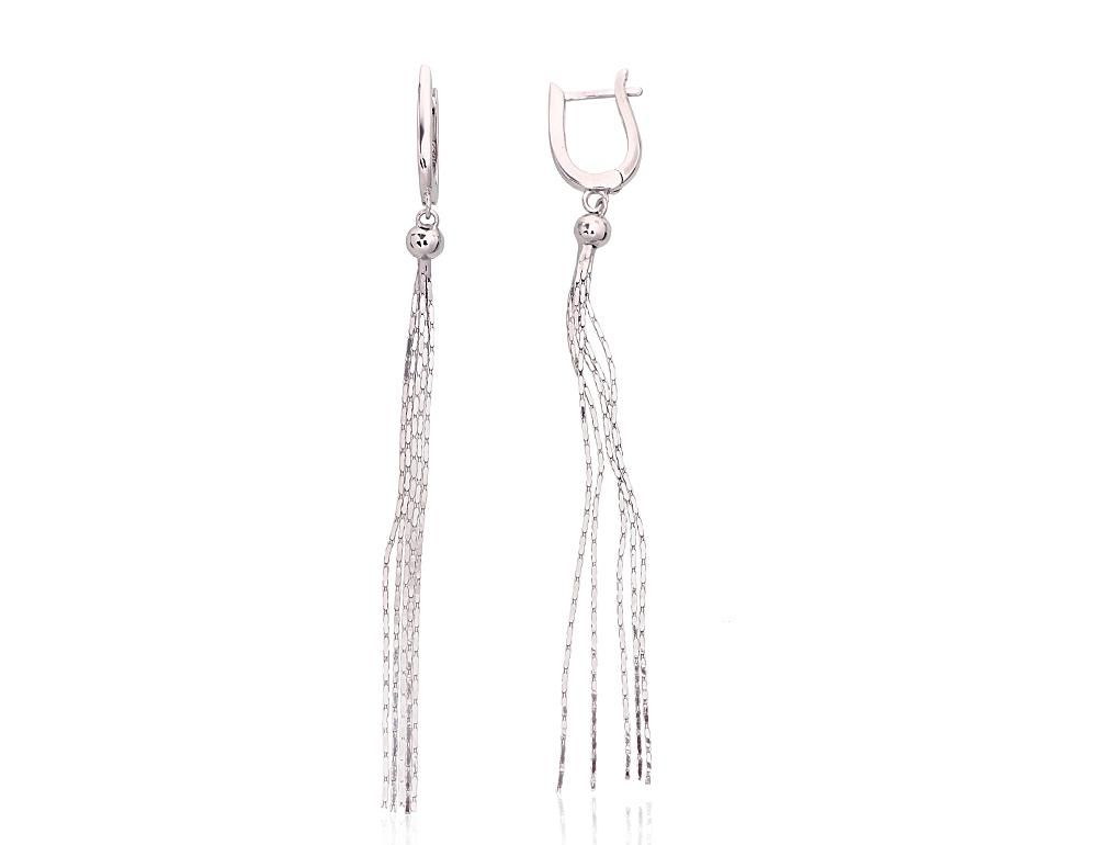 Silver earrings with 'english' lock A2204089PRhGr Silver 925° Rhodium Plating "English" lock