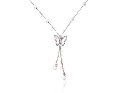 Silver necklace A2500158PRhGrCZPEPL Silver 925° Rhodium Plating Zirkons  Freshwater Pearl  Motherofpearl