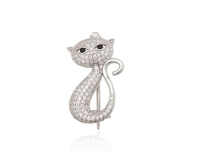 Silberne Brosche A2920234PRhGrCZCZBK Silber 925° Rhodium Beschichtung Zirkon Silberne Brosche A2920234PRhGrCZCZBK Silber 925° Rhodium Beschichtung Zirkon