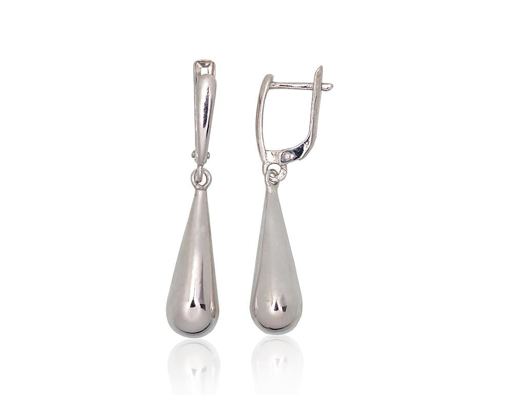 Silver earrings with 'english' lock A2203075PRhGr Silver 925° Rhodium Plating "English" lock