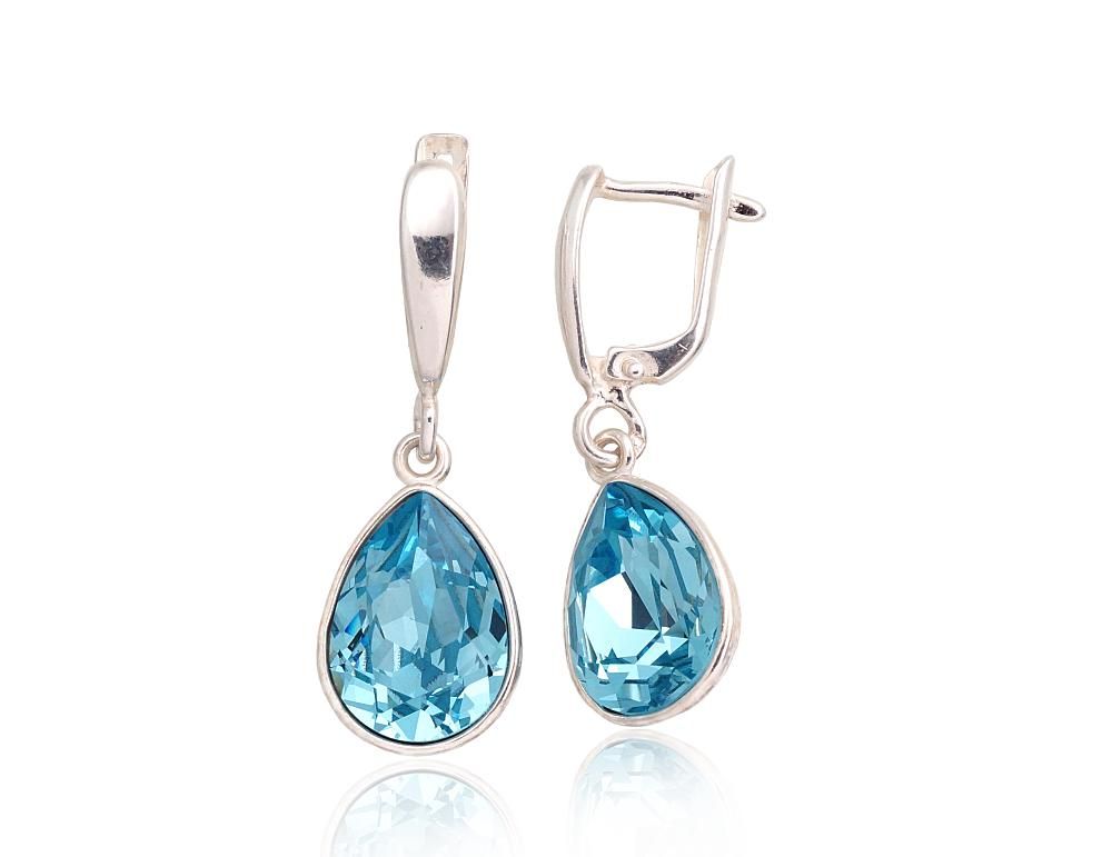 Silver earrings with 'english' lock A2203615SVAQ Silver 925° Crystals  "English" lock