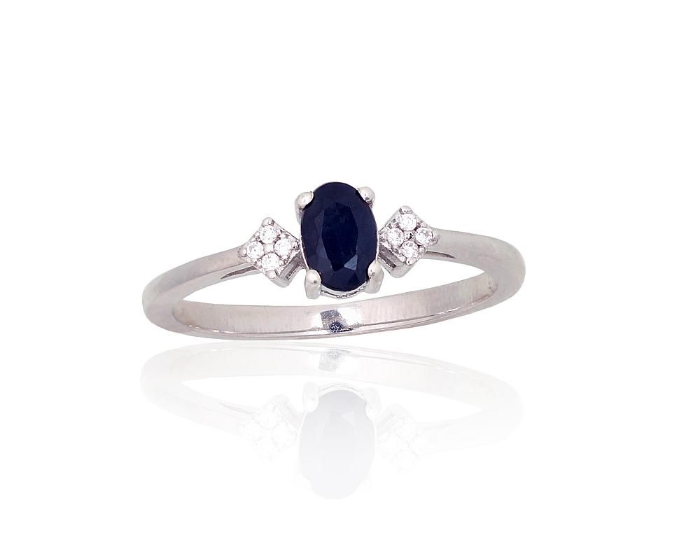 Silver ring A2101900PRhGrCZSA Silver 925° Rhodium Plating Zirkons  Sapphire  "Orio"  collection