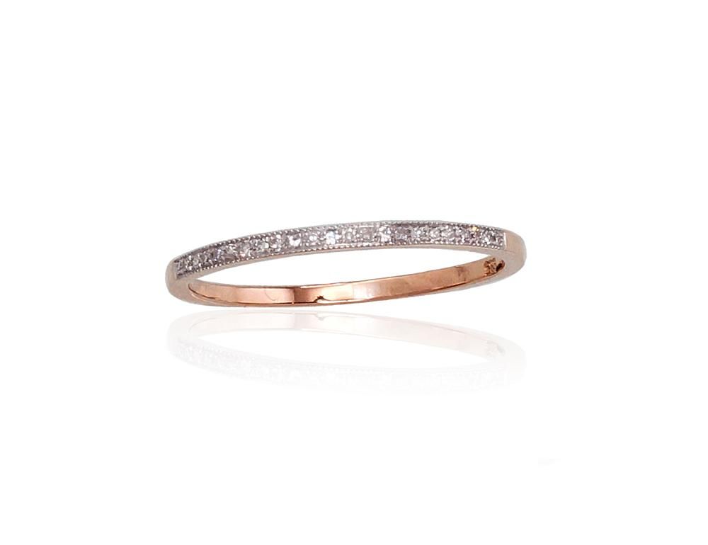 Gold ring A1100414AuRPRhWDI Red Gold 585° Rhodium Plating  Diamonds  With precious stones