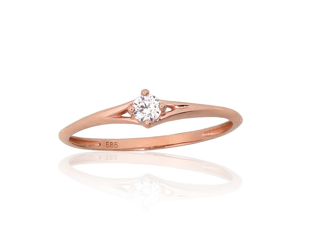 Gold ring A1101255AuRCZ Red Gold 585° Zirkons  Women