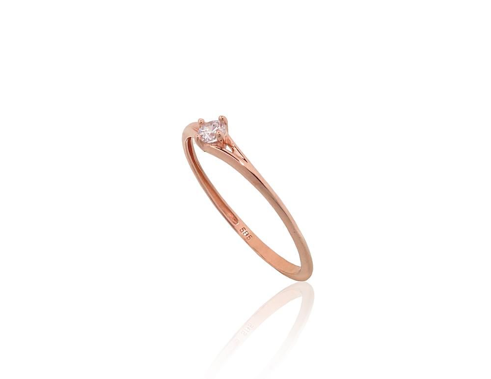 Gold ring A1101255AuRCZ Red Gold 585° Zirkons  Women