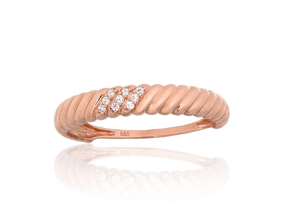 Gold ring A1101258AuRCZ Red Gold 585° Zirkons  Women