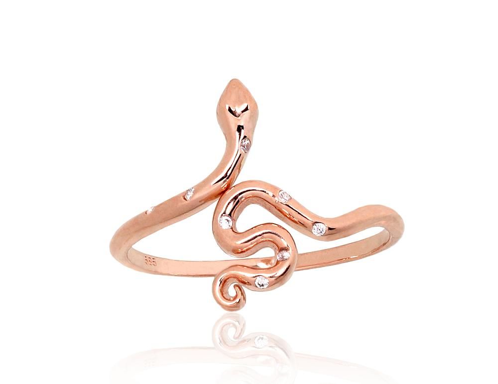 Gold ring A1101259AuRCZ Red Gold 585° Zirkons  Women