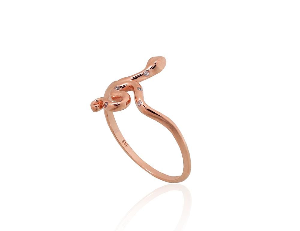 Gold ring A1101259AuRCZ Red Gold 585° Zirkons  Women