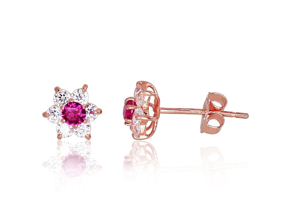 Gold classic studs earrings A1200144AuRCZCZRO Red Gold 585° Zirkons  Classic Studs