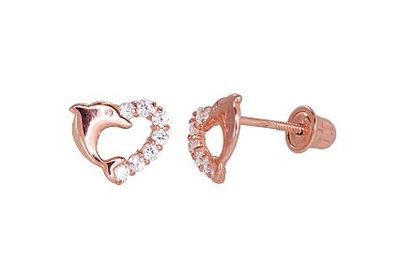 Ohrstecker mit Schrauben Goldene Ohrstecker mit Schrauben A1200498AuRCZ Rotes Gold 585° Zirkon