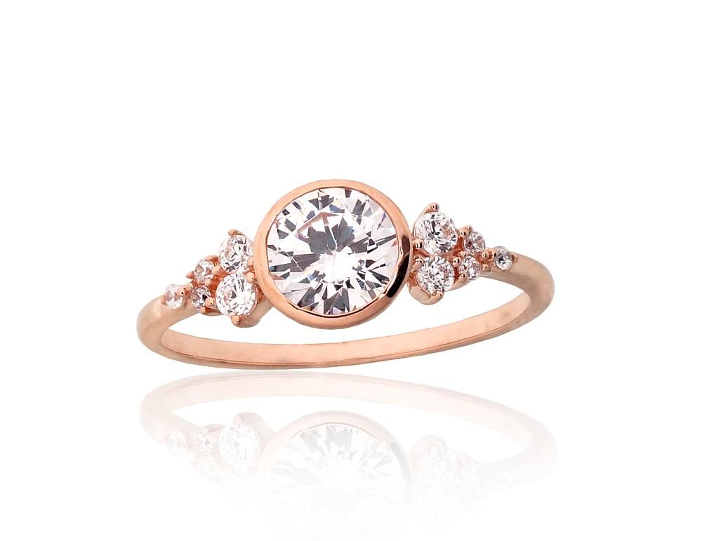 Gold ring A1101257AuRCZ Red Gold 585° Zirkons  Women
