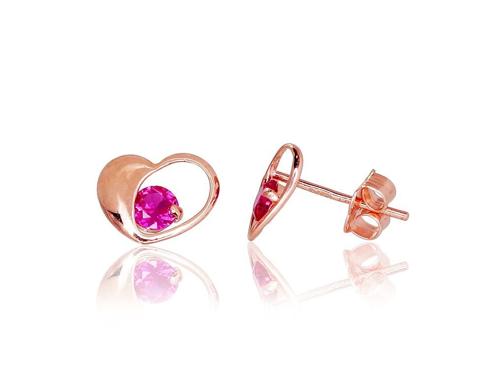 Gold classic studs earrings A1200256AuRCZRO Red Gold 585° Zirkons  Classic Studs