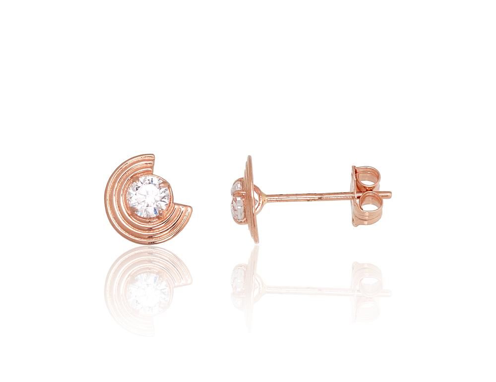 Gold classic studs earrings A1201796AuRCZ Red Gold 585° Zirkons  Classic Studs