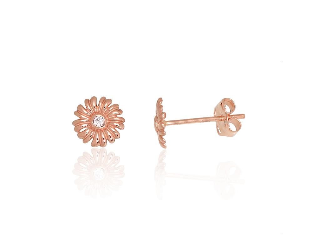 Gold classic studs earrings A1201794AuRCZ Red Gold 585° Zirkons  Classic Studs