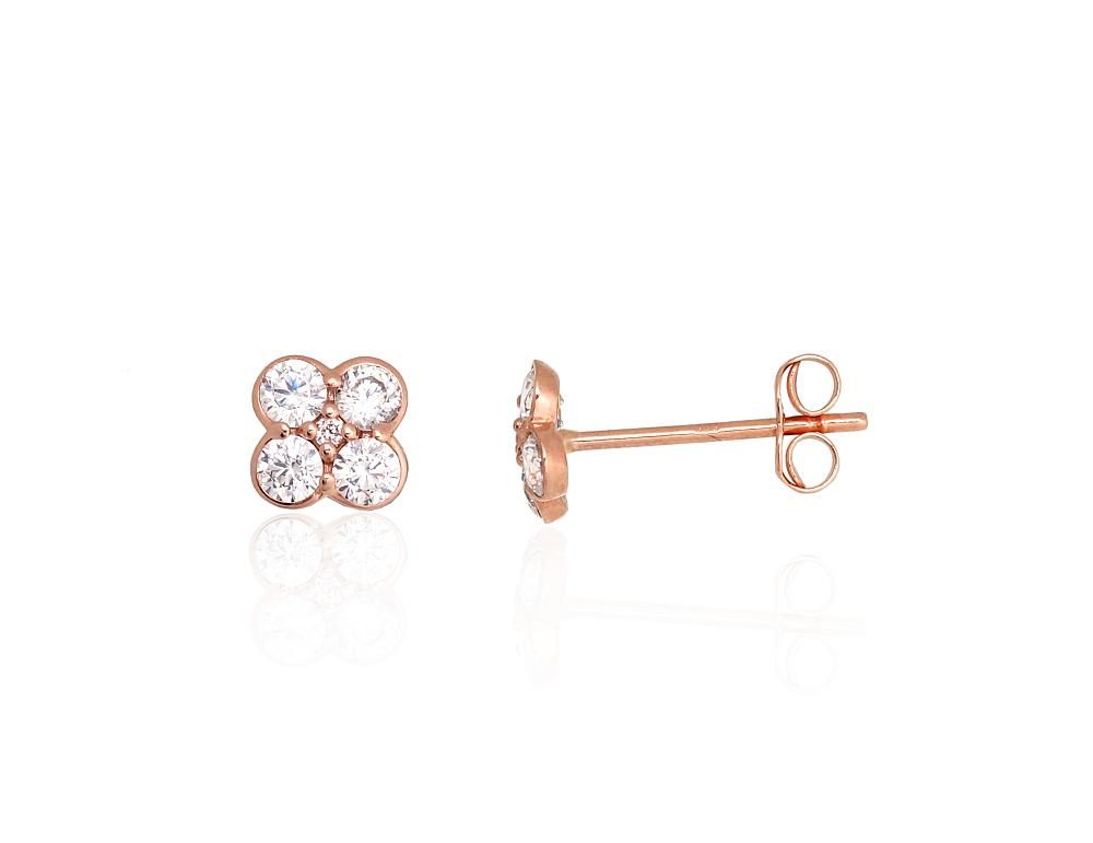 Gold classic studs earrings A1201797AuRCZ Red Gold 585° Zirkons  Classic Studs