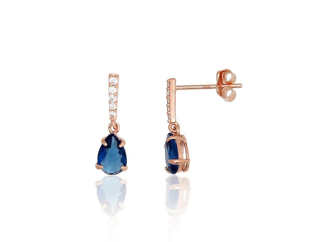 Gold classic studs earrings A1201806AuRCZCZDB Red Gold 585° Zirkons  Classic Studs