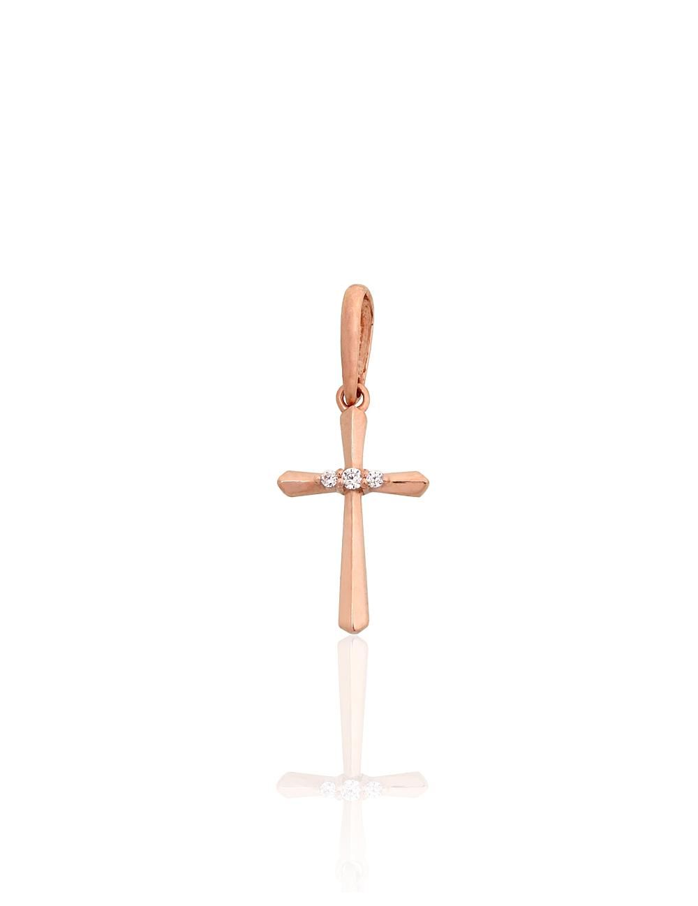 Gold pendant A1301158AuRCZ Red Gold 585° Zirkons  Crosses and Icons