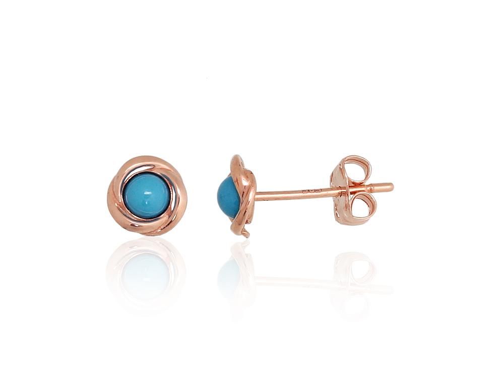 Gold classic studs earrings A1201800AuRTRX Red Gold 585° Turquoise Imitation  Classic Studs
