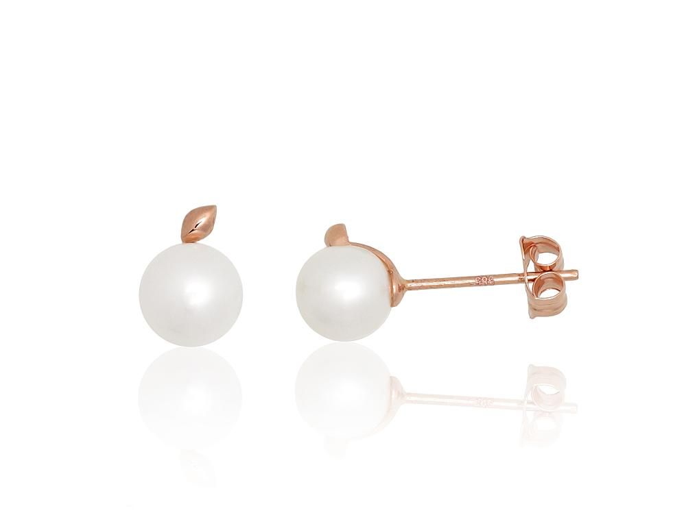 Gold classic studs earrings A1201804AuRPE Red Gold 585° Freshwater Pearl  Classic Studs
