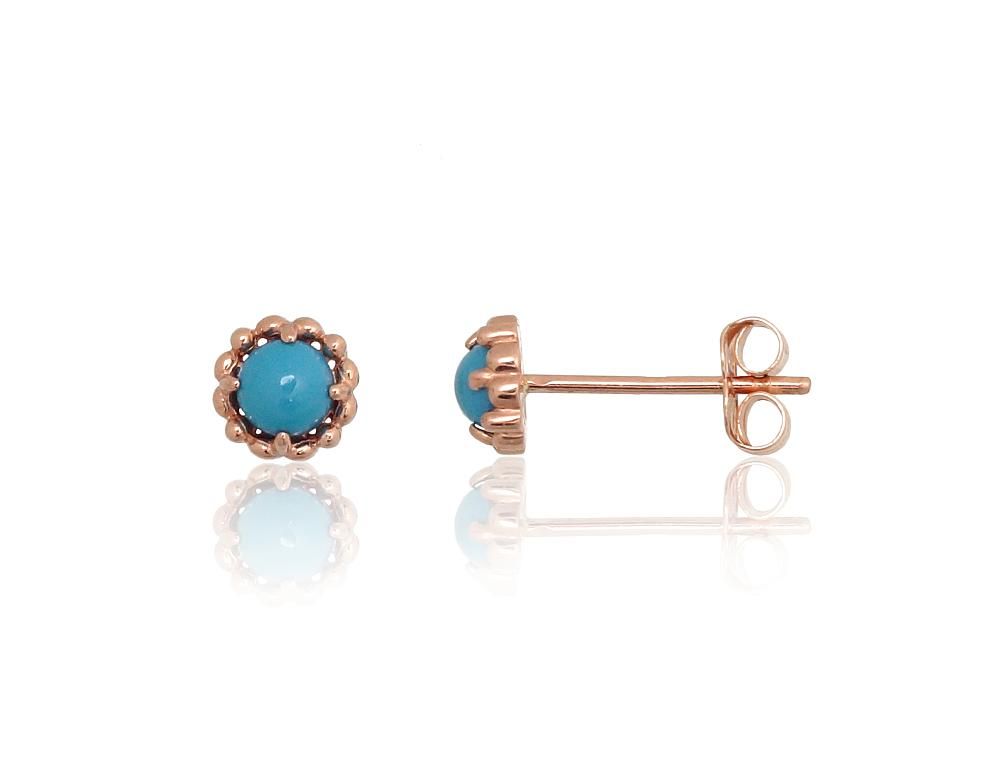 Gold classic studs earrings A1201802AuRTRX Red Gold 585° Turquoise Imitation  Classic Studs