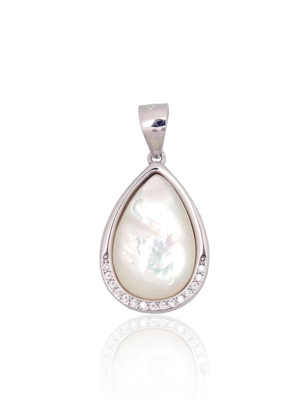 Silver pendant A2301997PRhGrCZPL Silver 925° Rhodium Plating Zirkons  Motherofpearl  Women