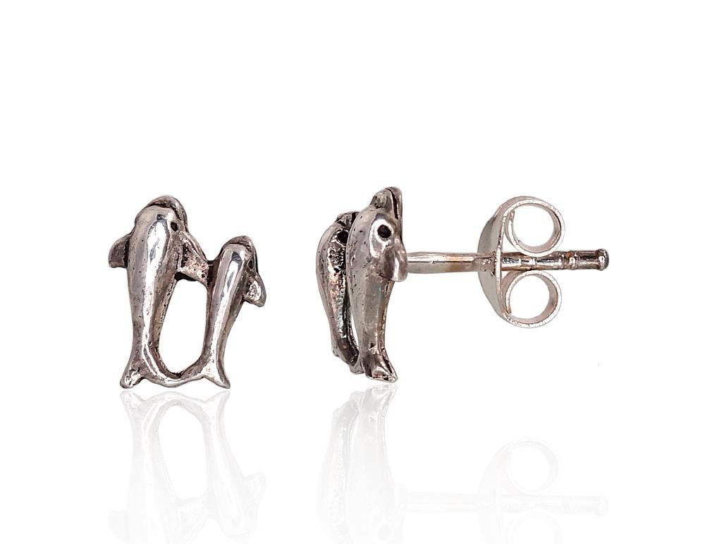 Silver stud earrings A2203397POxBk Silver 925° oxide Plating stud