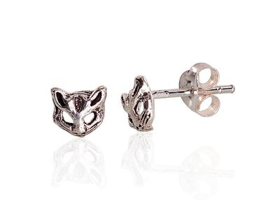 Silver stud earrings A2203406POxBk Silver 925° oxide Plating stud