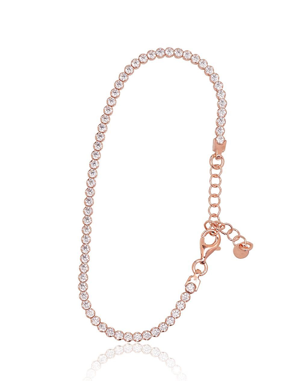 Vergoldete Silberne Armbänder A2600424PAuRCZ Silber 925° rotes Gold Beschichtung Zirkon