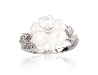 Für Frauen Silberring A2102006PRhGrCZPLW Silber 925° Rhodium Beschichtung Zirkon Perlmutter Für Frauen Silberring A2102006PRhGrCZPLW Silber 925° Rhodium Beschichtung Zirkon Perlmutter