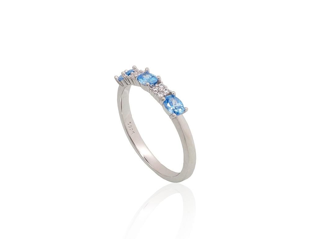 Silver ring A2101973PRhGrCZCZLB Silver 925° Rhodium Plating Zirkons  Women