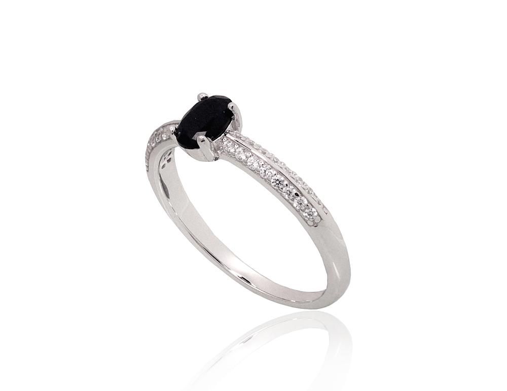 Silver ring A2102014PRhGrCZCZBK Silver 925° Rhodium Plating Zirkons  Women
