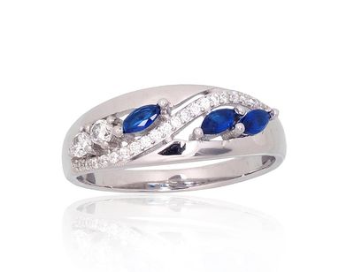 Für Frauen Silberring A2101969PRhGrCZCZB Silber 925° Rhodium Beschichtung Zirkon
