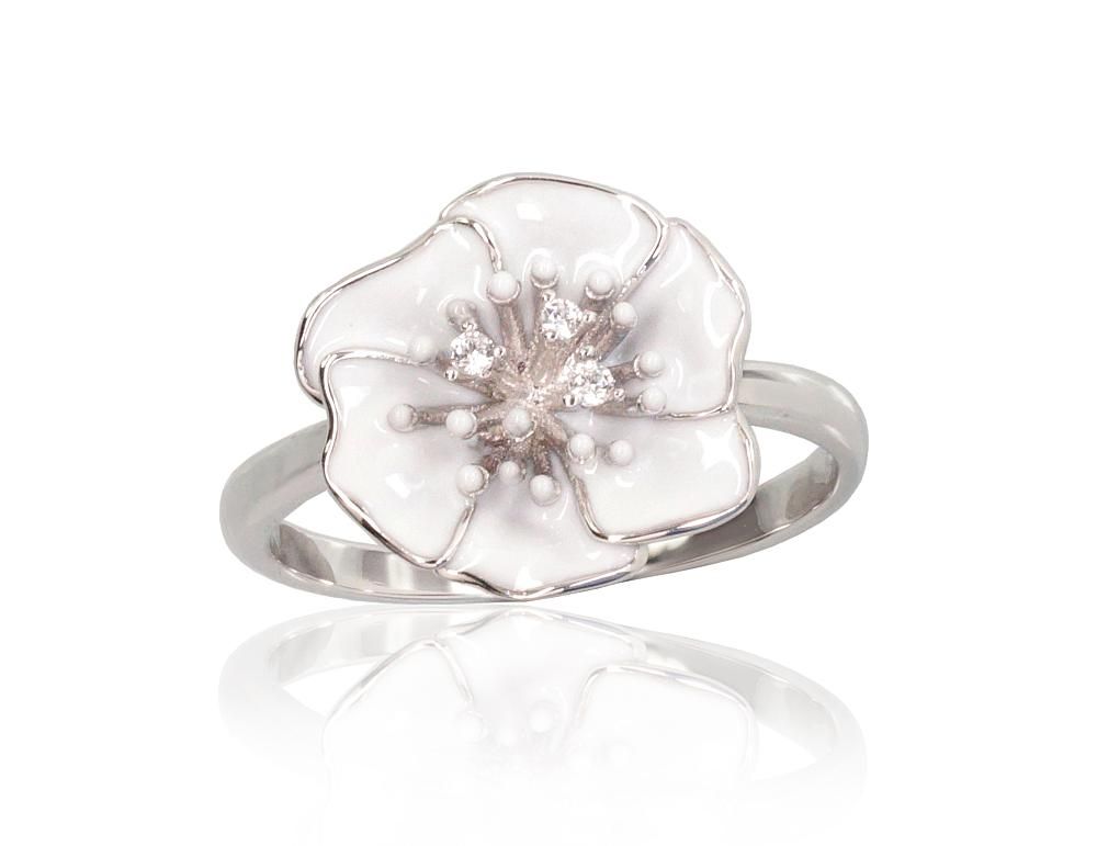 Silver ring A2102007PRhGrCZMLW Silver 925° Rhodium Plating Zirkons  Jewelery enamel  Women